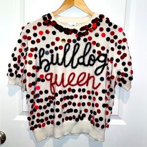 NWT Queen of Sparkles, Bulldog Queen sequin top